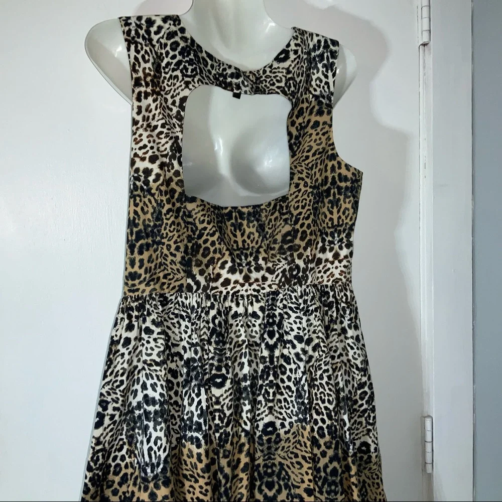 Leopard Print Fit Flare Summer Dress 11/12 Cutout back Jessica Simpson - Picture 6 of 13